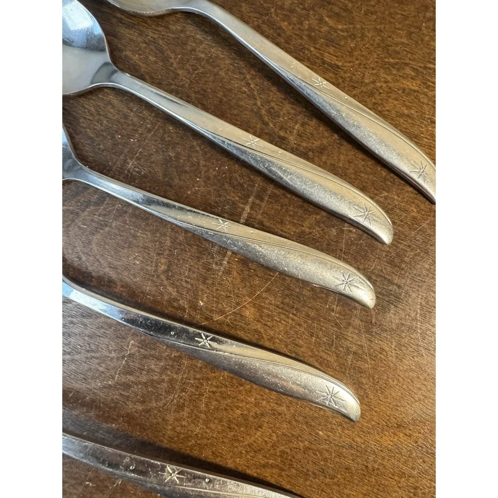 Oneida Twin Star A Mid-century Modern Pattern Stainless Flatware Lot Of 13